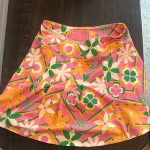 Lilly Pulitzer Pink and Orange Floral A-Line Skirt